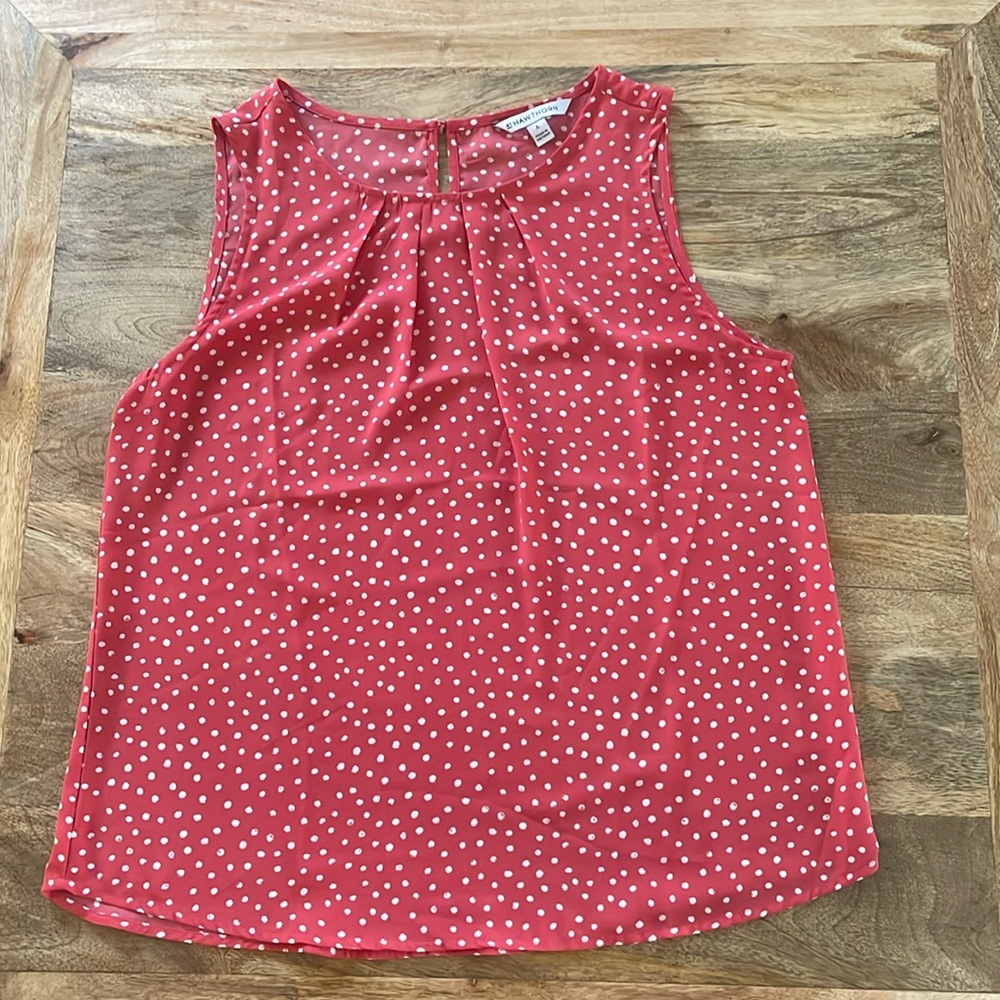 Women’s Sleeveless Pink Polkadot Tank
